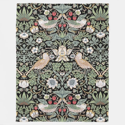Couverture Polaire William Morris Strawberry Thief I Black Birds (Devant)