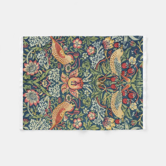 Couverture Polaire William Morris Strawberry Thief Version restaurée (Devant (Horizontal))