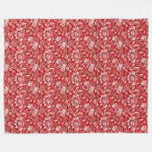 Couverture Polaire William Morris Sunflowers, Deep Red et White (Devant (Horizontal))