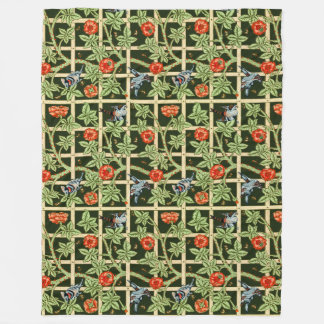 Couverture Polaire William Morris Trellis Motif en vert