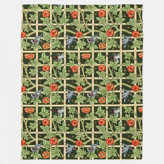 Couverture Polaire William Morris Trellis Motif en vert (Devant)