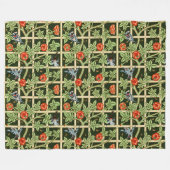 Couverture Polaire William Morris Trellis Motif en vert (Devant (Horizontal))