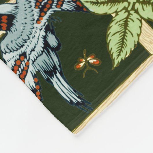 Couverture Polaire William Morris Trellis Motif en vert (Coin)
