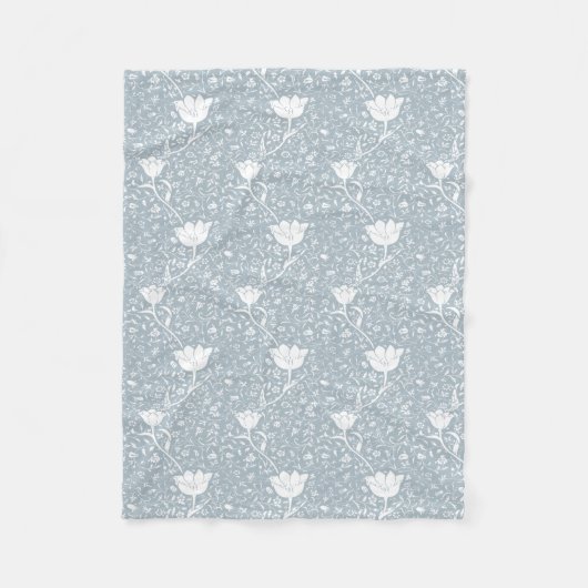 Couverture Polaire William Morris Tulips en Motif blanc (Devant)