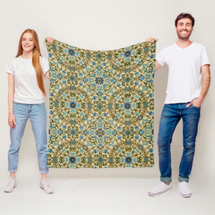Couverture Polaire William Morris Vintage Blue Motif Sans Couture