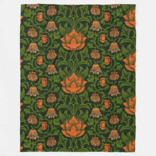 Couverture Polaire William Morris Vintage Floral Violet and Columbine