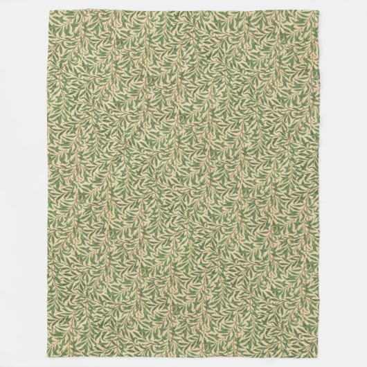 Couverture Polaire William Morris Willow Bough Green Willow Feuilles (Devant)