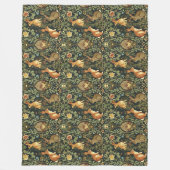 Couverture Polaire William Morris Woodland Lapins floraux Noël (Devant)