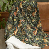 Couverture Polaire William Morris Woodland Lapins floraux Noël