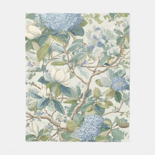 Couverture Polaire Willow Little Magnolia Wallpaper Floral Coastal  (Devant)