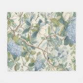 Couverture Polaire Willow Little Magnolia Wallpaper Floral Coastal  (Devant (Horizontal))