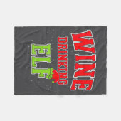 Couverture Polaire Wine Drinking Elf Christmas Family Matching Group (Devant (Horizontal))