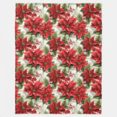 Couverture Polaire Winter Floral Blanket Red Poinsettia Home Gift (Devant)