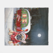 Couverture Polaire Winter French Bulldog Caravan Christmas Adventure (Devant (Horizontal))