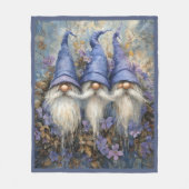 Couverture Polaire Winter Gnomes Purple Hats Flowers (Devant)
