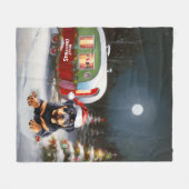 Couverture Polaire Winter Rottweiler Caravan Christmas Adventure (Devant (Horizontal))