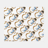 Couverture Polaire Winter Snow Man Snowman Noël Hanoukka Holiday (Devant (Horizontal))