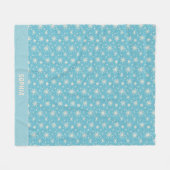 Couverture Polaire Winter Snowflakes Christmas Holiday Ajouter le nom (Devant (Horizontal))