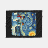 Couverture Polaire Winter Snowman Van Gogh Starry Night Christmas (Devant (Horizontal))