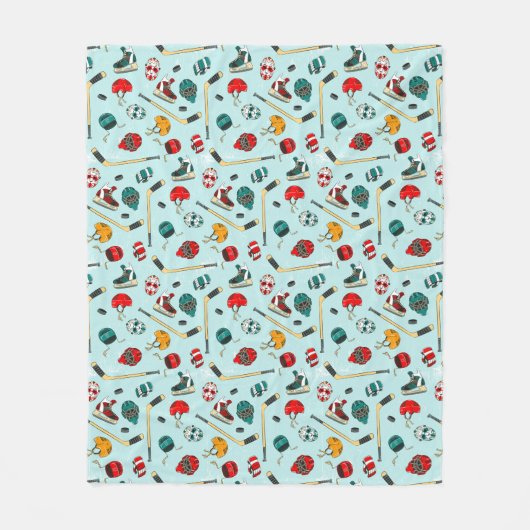 Couverture Polaire Winter Sports Hockey Player Equipment Gear Pattern (Devant)