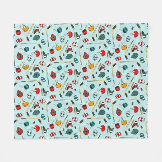 Couverture Polaire Winter Sports Hockey Player Equipment Gear Pattern (Devant (Horizontal))
