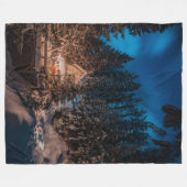 Couverture Polaire Winter Wonderland Joyeux Noël Fleece Blanche (Devant (Horizontal))