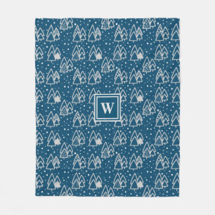 Couverture Polaire Winter Wonderland Motif de vacances avec Monogram
