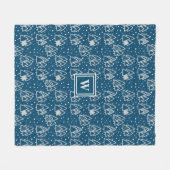 Couverture Polaire Winter Wonderland Motif de vacances avec Monogram (Devant (Horizontal))