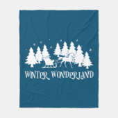 Couverture Polaire Winter Wonderland Sleigh Ride Scene (Devant)