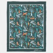 Couverture Polaire Winter Woodland Turquoise/Gold ID785 (Devant)