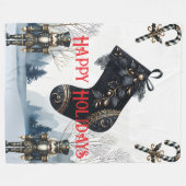 Couverture Polaire Wintery Gothic Holiday Fleece Blanket (Devant (Horizontal))