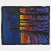 Couverture Polaire Wintery Woods au coucher du soleil 60x80"grand (Devant (Horizontal))