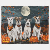 Couverture Polaire Wirefox Terrier Halloween Éffrayant (Devant (Horizontal))
