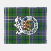 Couverture Polaire Wishart Chasse Clan Badge Tartan Plaid (Devant (Horizontal))