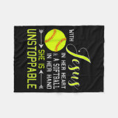 Couverture Polaire With Jesus In Her Heart And A Softball She Is Unst (Devant (Horizontal))