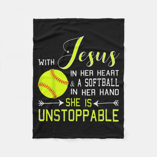 Couverture Polaire With Jesus In Her Heart And A Softball She Is Unst (Devant)