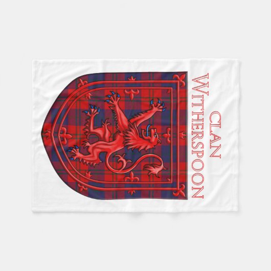 Couverture Polaire Witherspoon Tartan Scottish Plaid Lion Rampant (Devant (Horizontal))