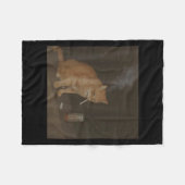 Couverture Polaire Wizard Cigarette Kitten Drôle Fumer Cat Meme Bra (Devant (Horizontal))