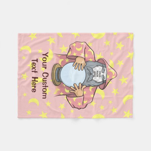 Couverture Polaire Wizard with your face (Devant (Horizontal))