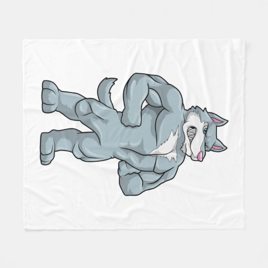 Couverture Polaire Wolf as Bodybuilder extreme (Devant (Horizontal))