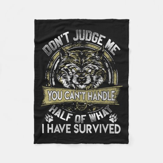 Couverture Polaire Wolf Dont Judge Me You Cant Handle (Devant)