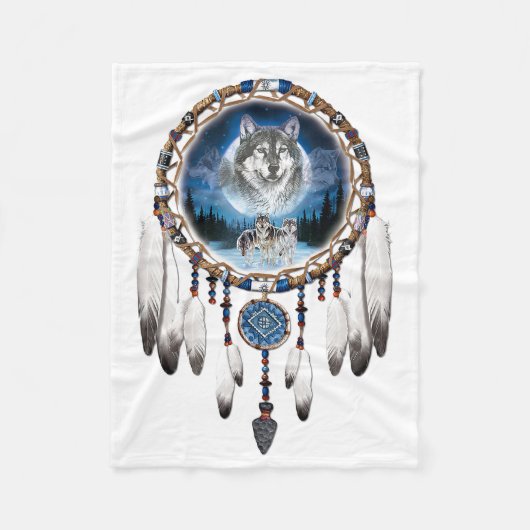 Couverture Polaire Wolf Dreamcatcher (Devant)