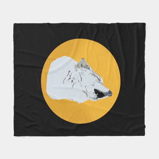 Couverture Polaire Wolf & Moon (Devant (Horizontal))