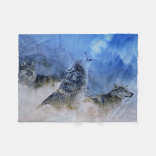 Couverture Polaire Wolf Spirits (Devant (Horizontal))