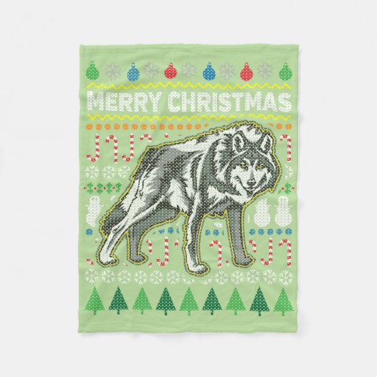 Couverture Polaire Wolf Ugly Christmas Sweat Wildlife Series (Devant)