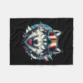 Couverture Polaire Wolf Wearing Ski Snowboard Goggles Wolf Skiing Lov (Devant (Horizontal))