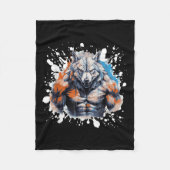 Couverture Polaire Wolf Workout Gym Fighter Bodybuilder  (Devant)