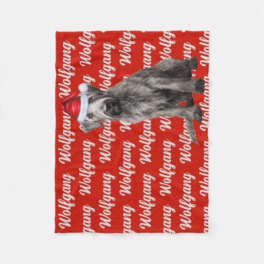 Couverture Polaire Wolfhound Dog with Name Patterned Christmas (Devant)