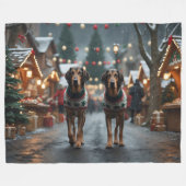 Couverture Polaire Wolfhound Dogs Christmas Snow Holiday (Devant (Horizontal))