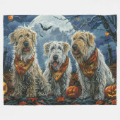 Couverture Polaire Wolfhound Halloween Éffrayant (Devant (Horizontal))